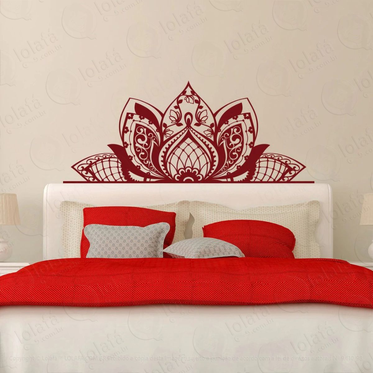 mandala flor de lótus para cultivar bons pensamentos adesivo de parede decorativo para casa, quarto, sala e vidro - mod:418