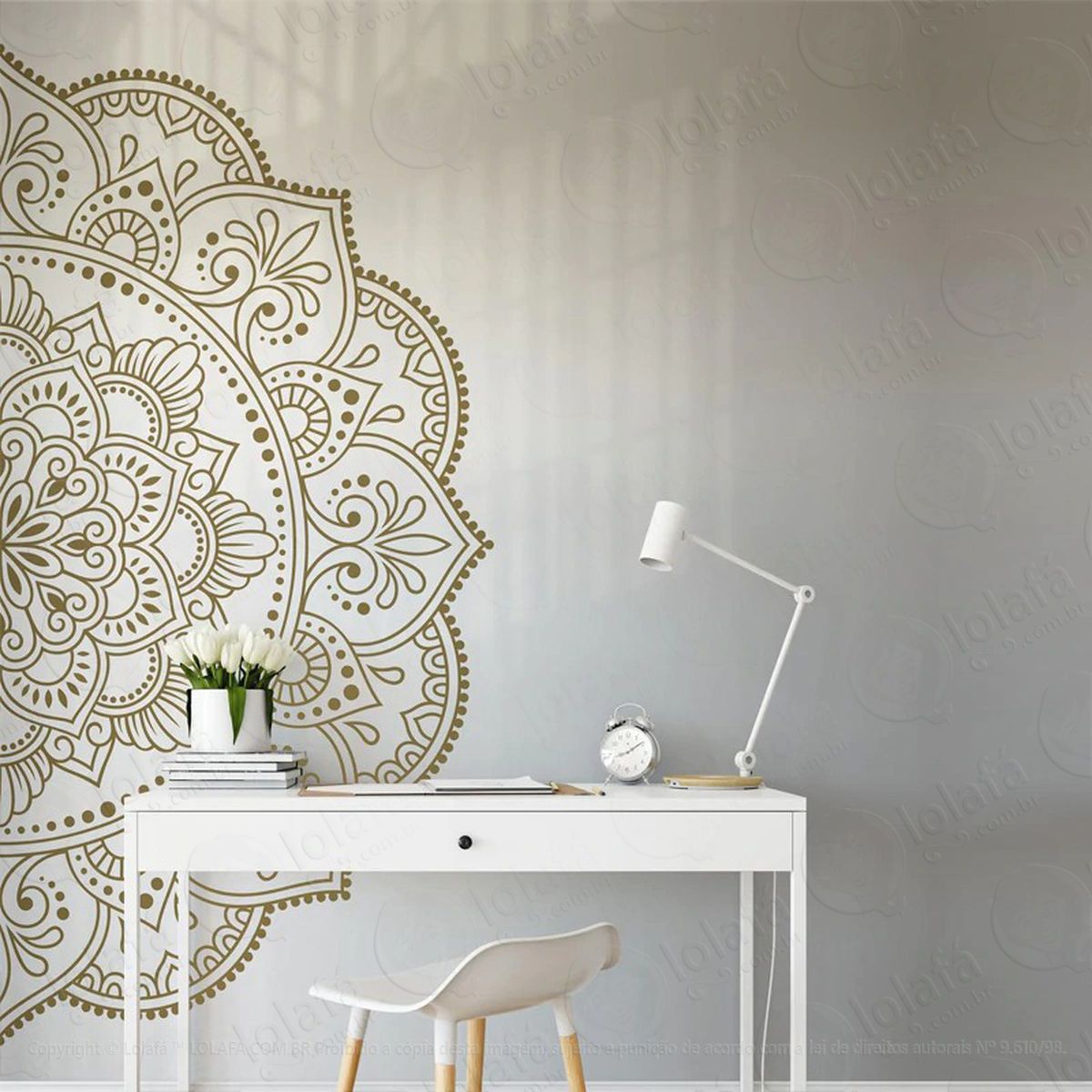 mandala para cultivar o conhecimento adesivo de parede decorativo para casa, quarto, sala e vidro - mod:420