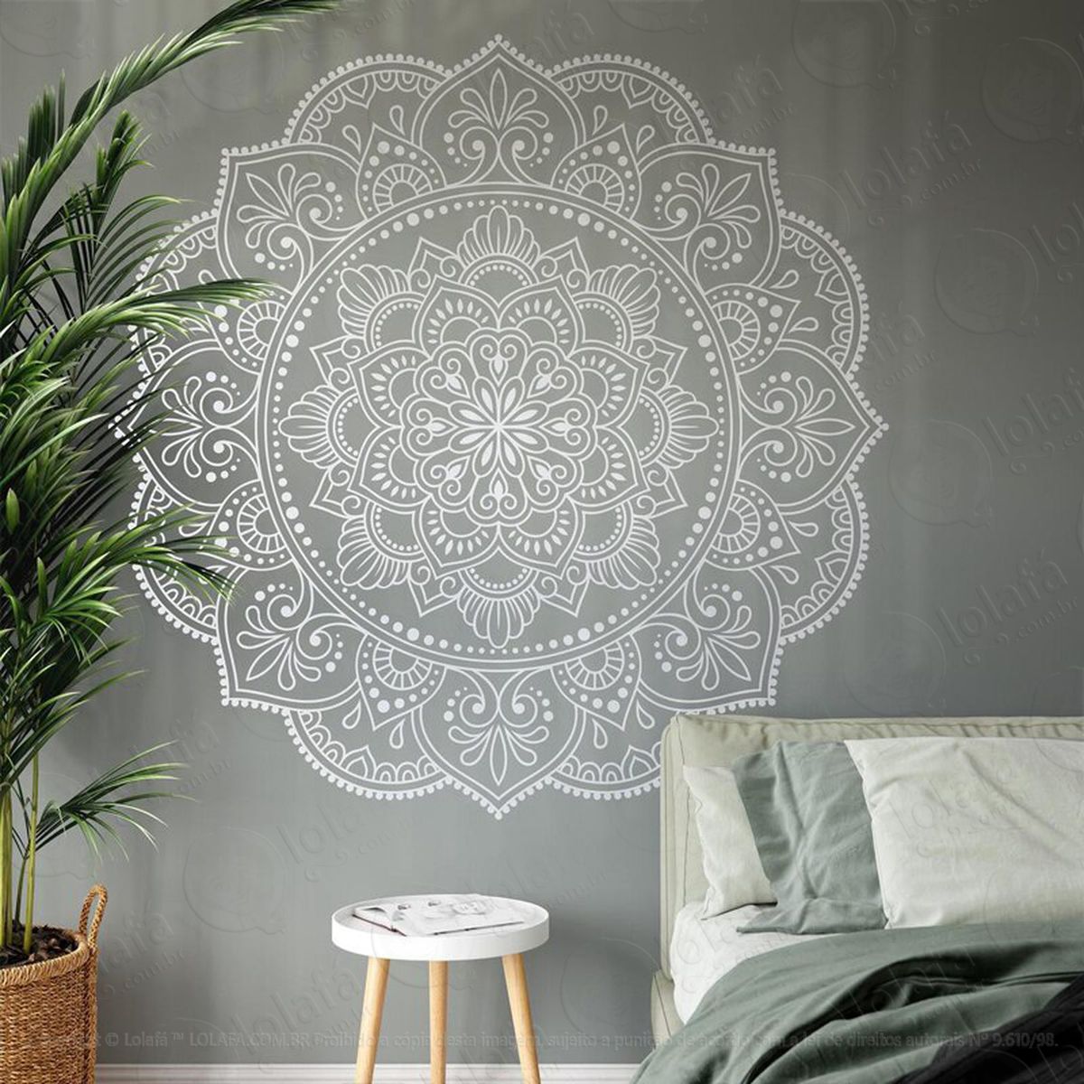 mandala para cultivar a paz adesivo de parede decorativo para casa, quarto, sala e vidro - mod:421