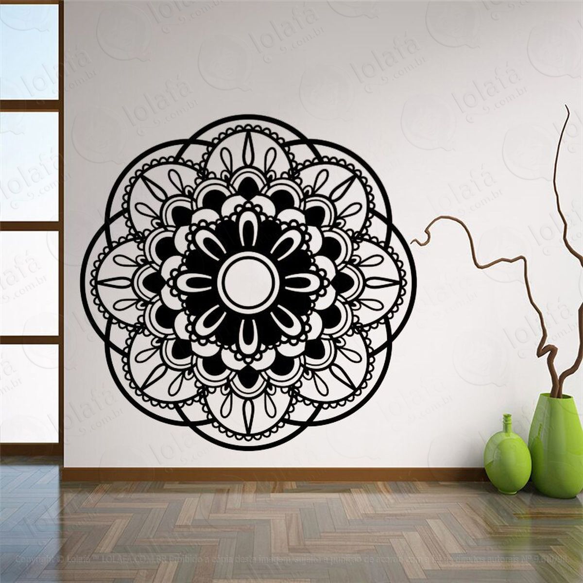 mandala para cultivar as boas escolhas adesivo de parede decorativo para casa, quarto, sala e vidro - mod:425