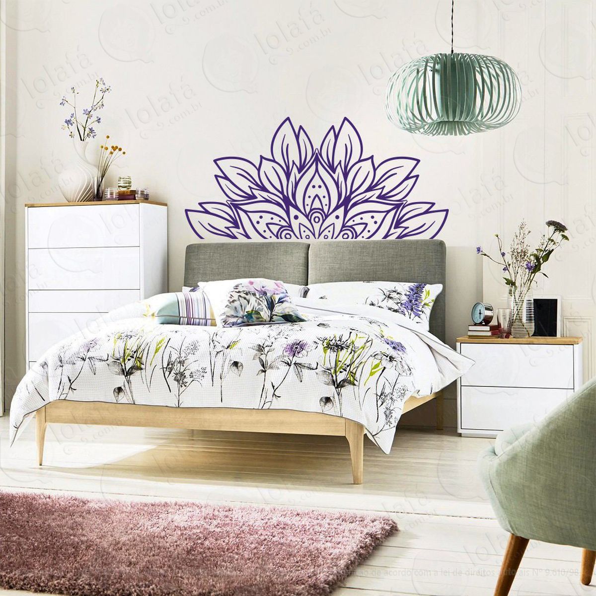 mandala para cultivar a bondade adesivo de parede decorativo para casa, quarto, sala e vidro - mod:428