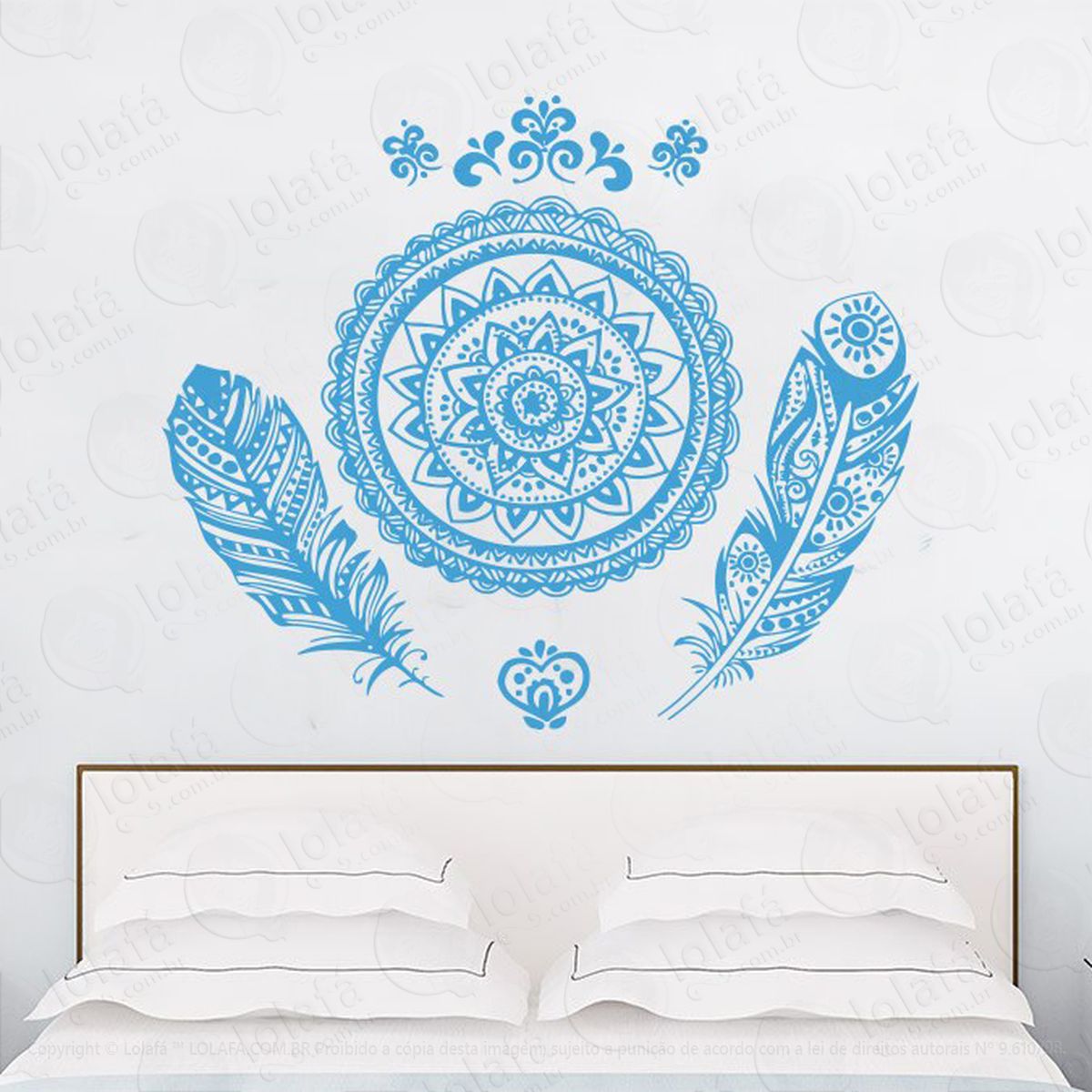 mandala para cultivar a paz interior adesivo de parede decorativo para casa, quarto, sala e vidro - mod:433