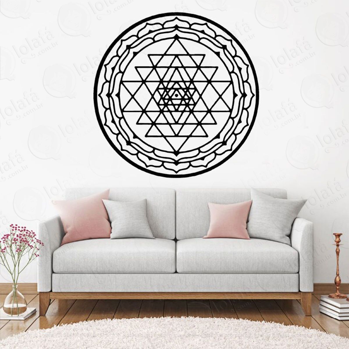 mandala para cultivar a fé adesivo de parede decorativo para casa, quarto, sala e vidro - mod:434