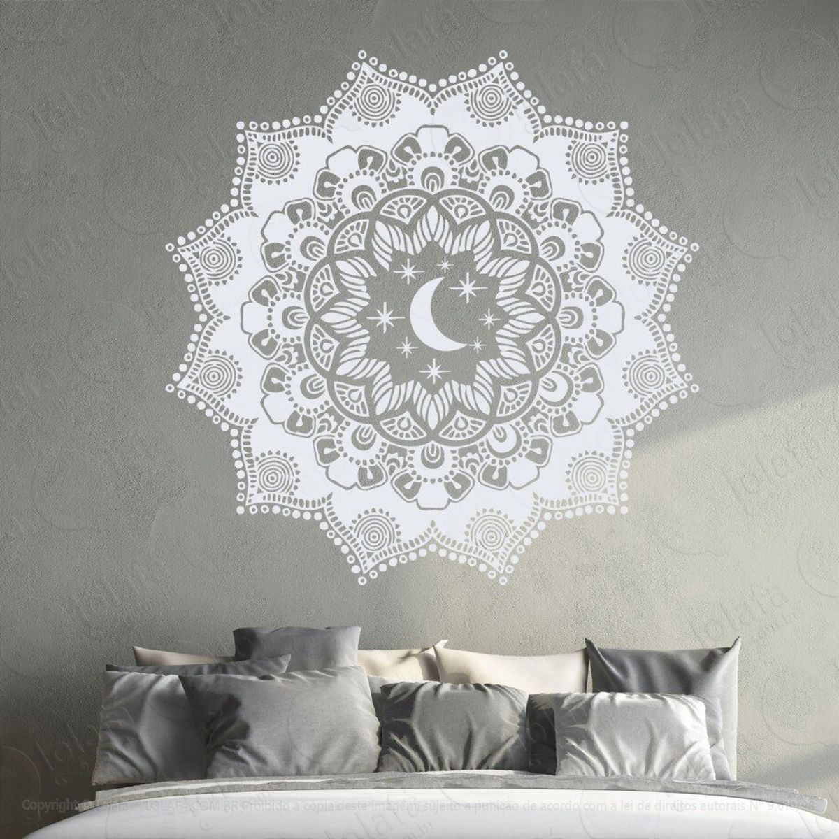 mandala para cultivar bons sonhos adesivo de parede decorativo para casa, quarto, sala e vidro - mod:441