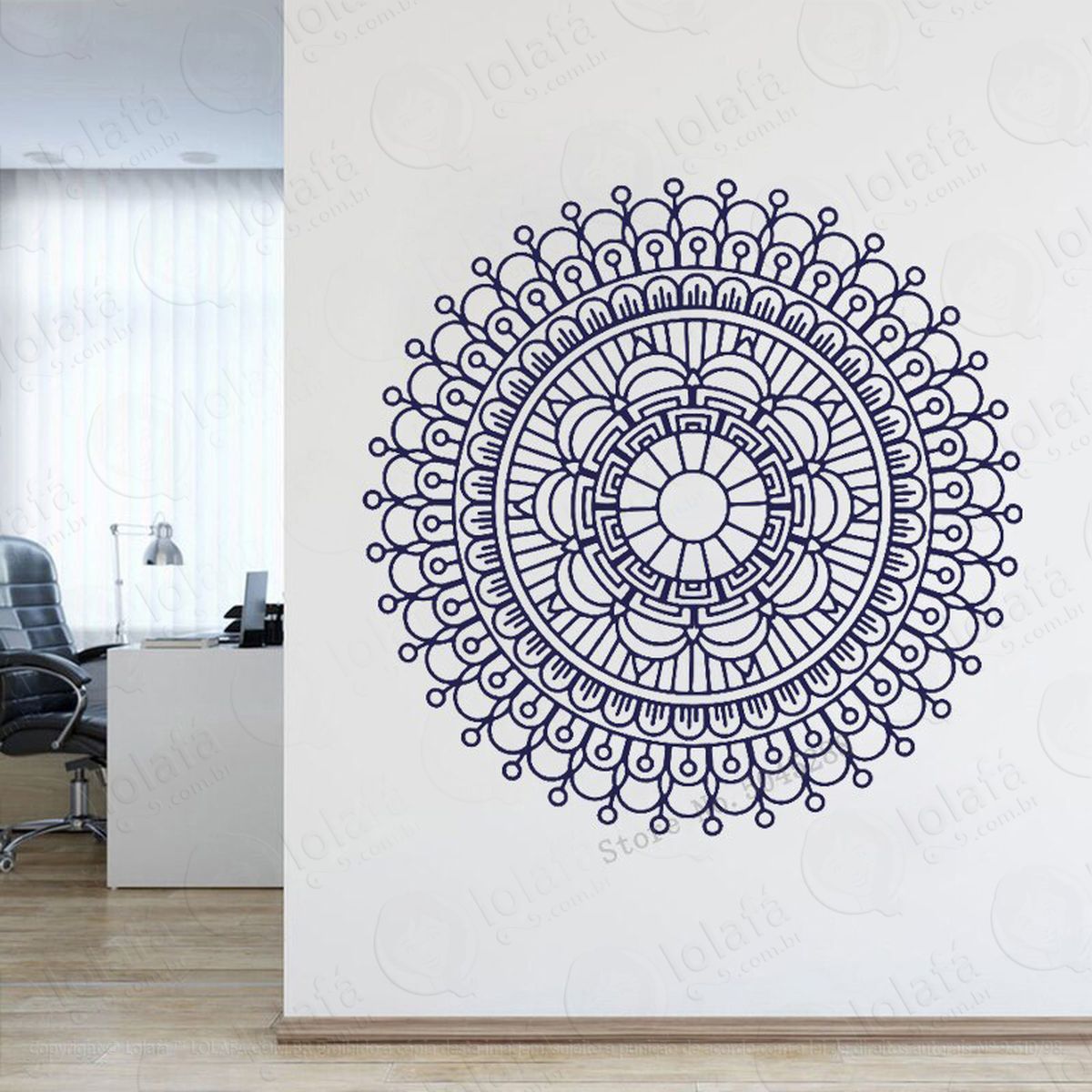 mandala para cultivar a confiança adesivo de parede decorativo para casa, quarto, sala e vidro - mod:442