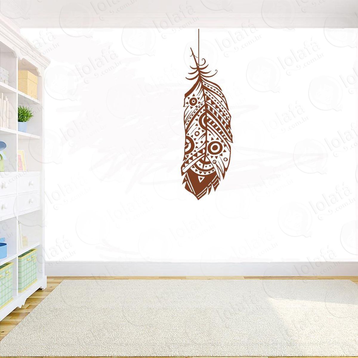 mandala pena filtro dos sonhos adesivo de parede decorativo para casa, quarto, sala e vidro - mod:443