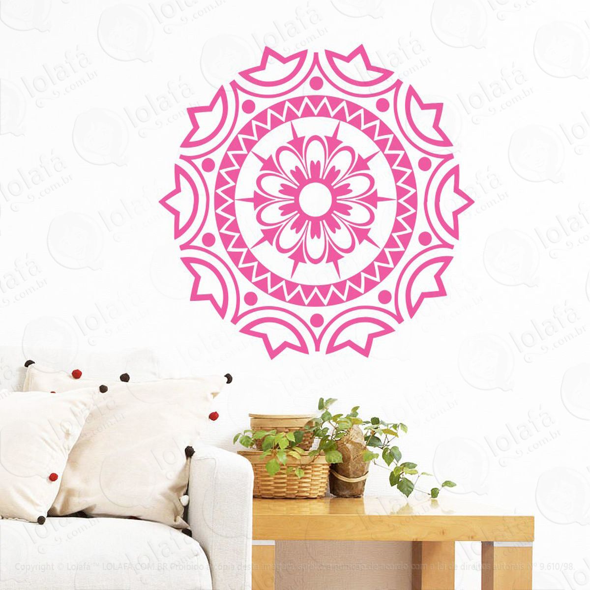 mandala para proteção do lar adesivo de parede decorativo para casa, quarto, sala e vidro - mod:444