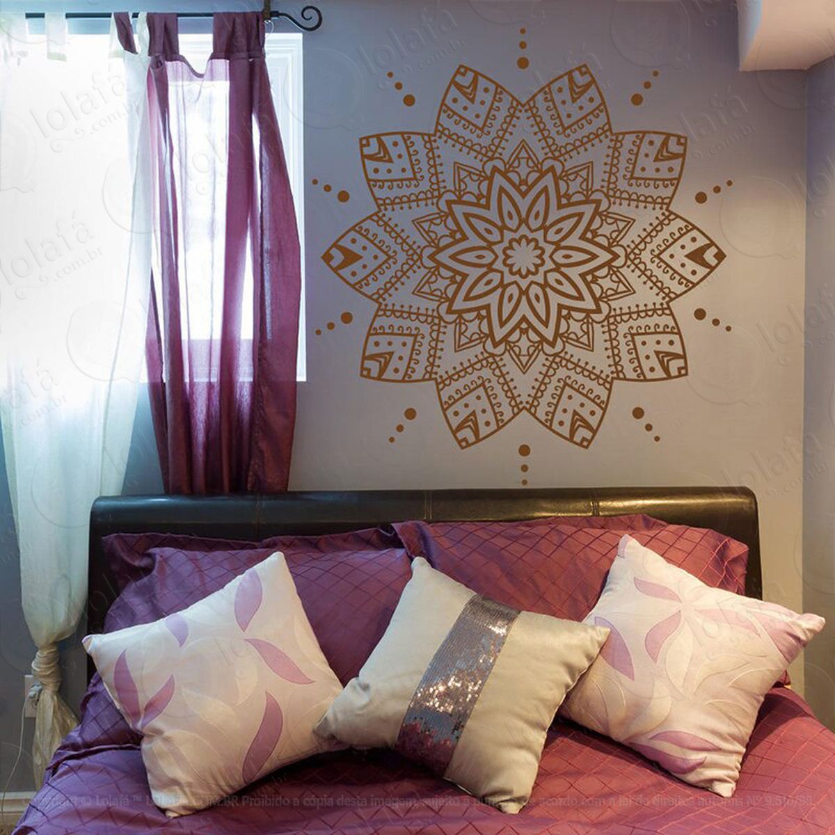 mandala para paz interior adesivo de parede decorativo para casa, quarto, sala e vidro - mod:445