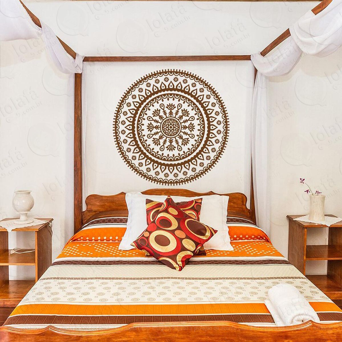 mandala para cultivar bons sonhos adesivo de parede decorativo para casa, quarto, sala e vidro - mod:450