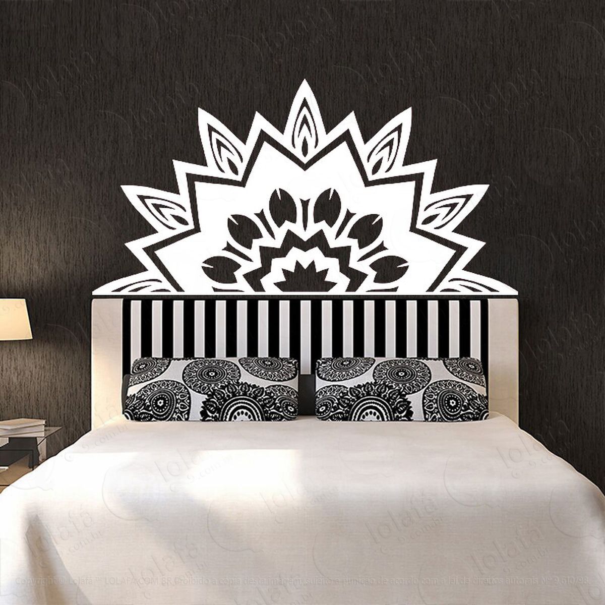 mandala seja luz adesivo de parede decorativo para casa, quarto, sala e vidro - mod:452