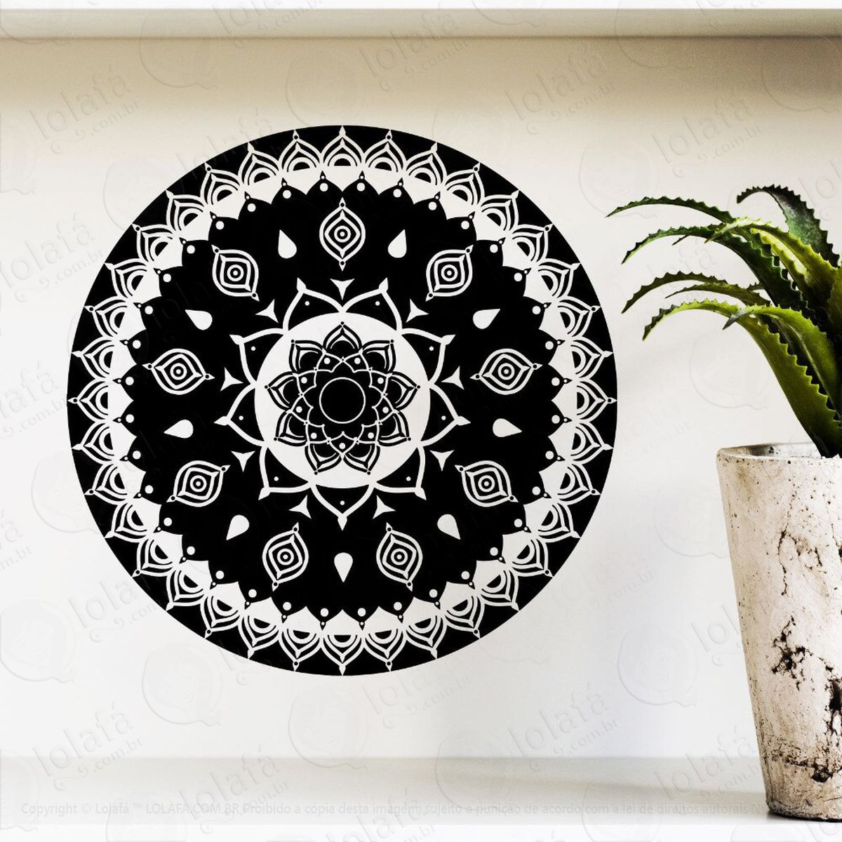 mandala para cultivar as boas ações adesivo de parede decorativo para casa, quarto, sala e vidro - mod:453