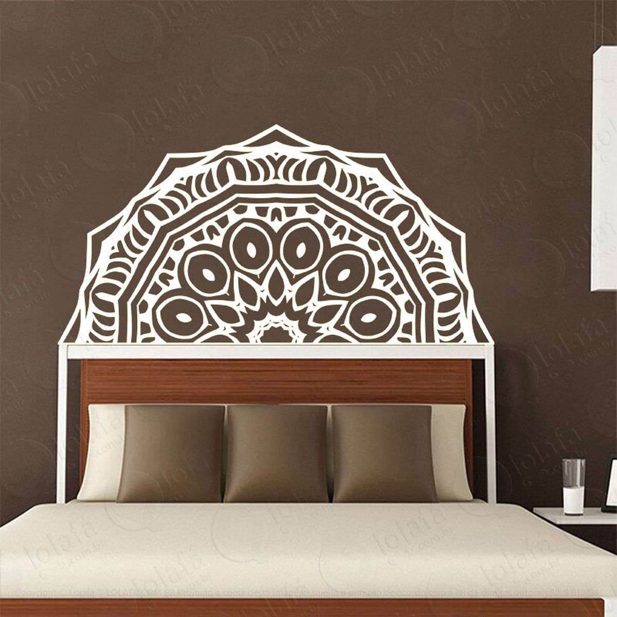 mandala da serenidade adesivo de parede decorativo para casa, quarto, sala e vidro - mod:454