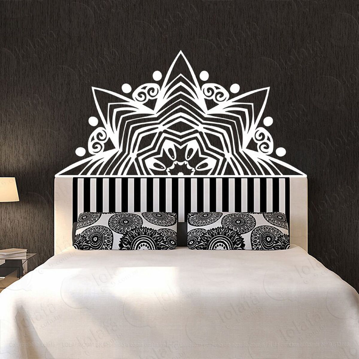 mandala para harmonia do lar adesivo de parede decorativo para casa, quarto, sala e vidro - mod:455