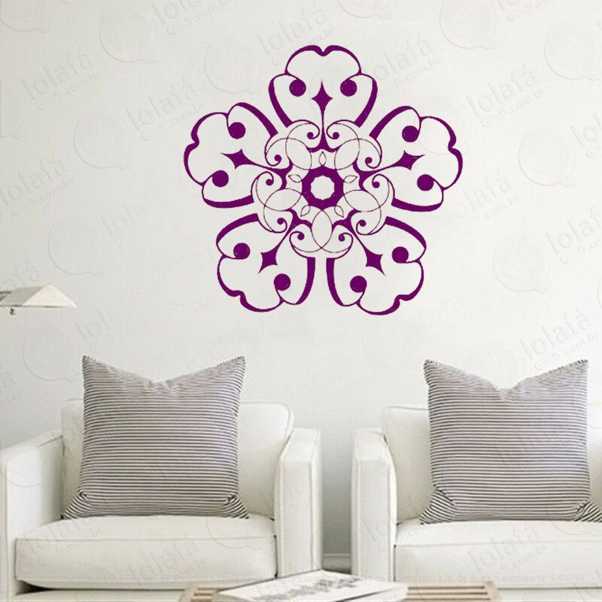 mandala para semear o otimismo adesivo de parede decorativo para casa, quarto, sala e vidro - mod:456