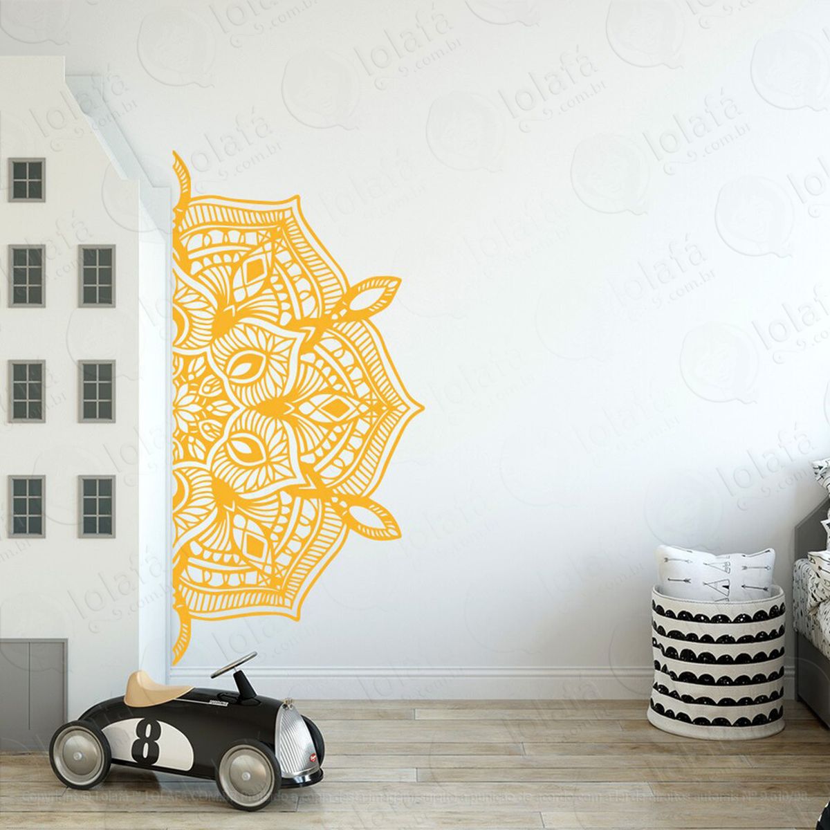 mandala para bênção do lar adesivo de parede decorativo para casa, quarto, sala e vidro - mod:458