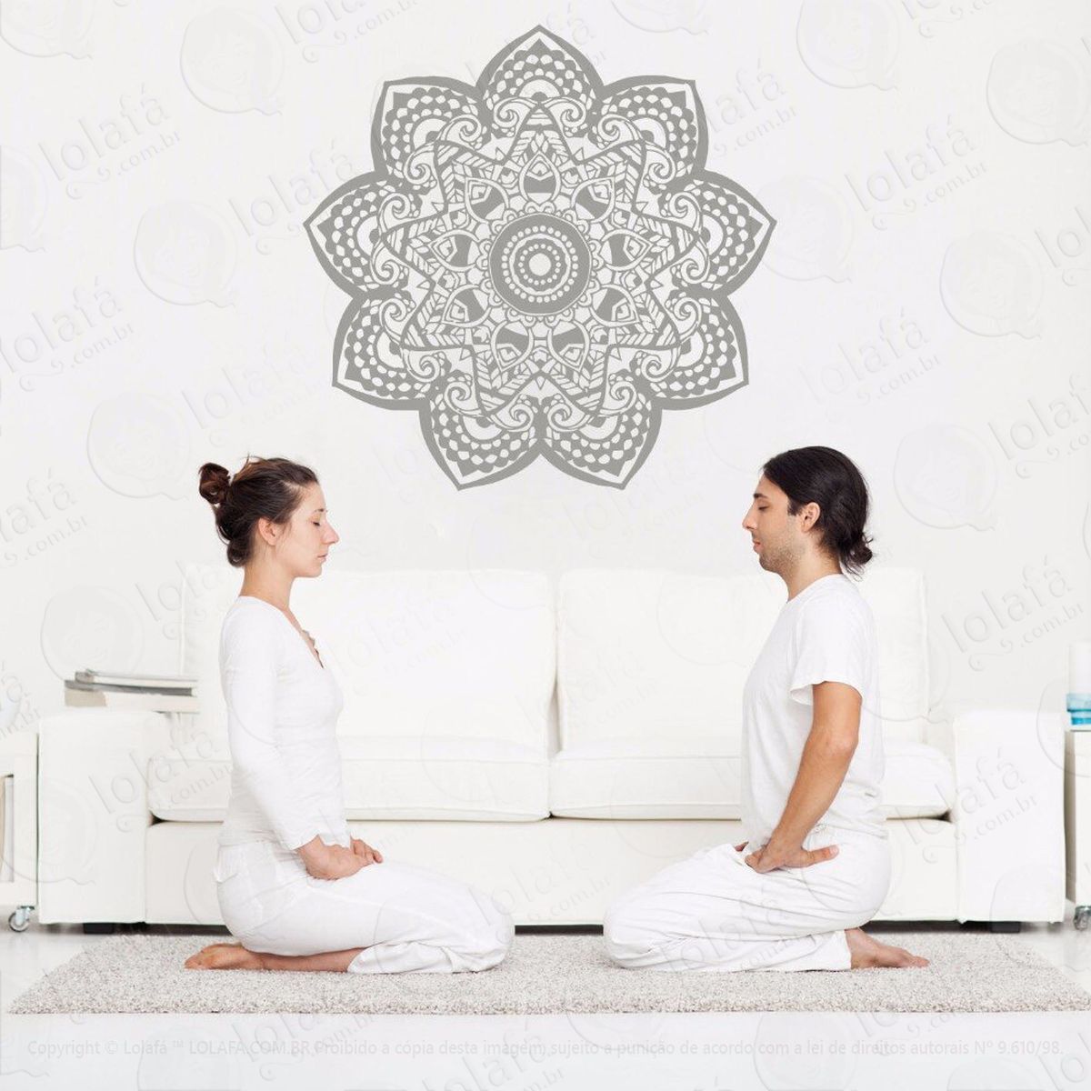 mandala da meditação adesivo de parede decorativo para casa, quarto, sala e vidro - mod:461