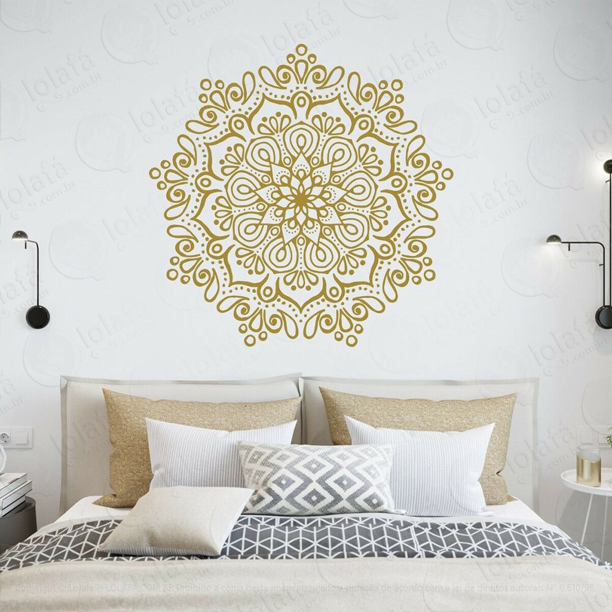 mandala da prosperidade adesivo de parede decorativo para casa, quarto, sala e vidro - mod:464