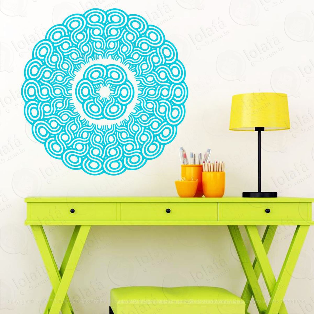 mandala para filtrar as energias negativas adesivo de parede decorativo para casa, quarto, sala e vidro - mod:466