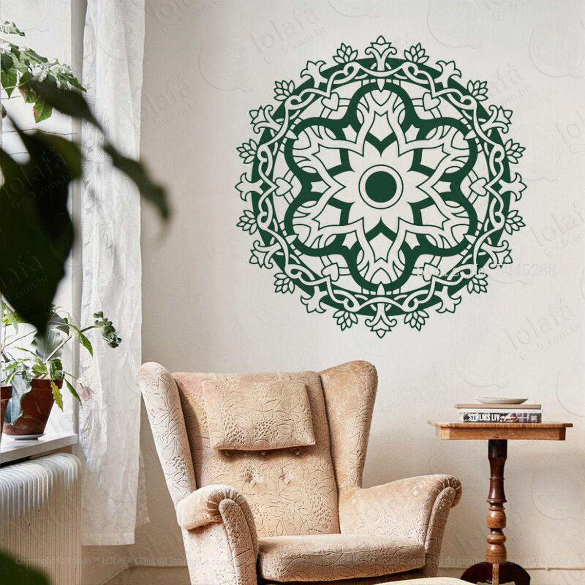 mandala para equilíbrio no amor adesivo de parede decorativo para casa, quarto, sala e vidro - mod:467