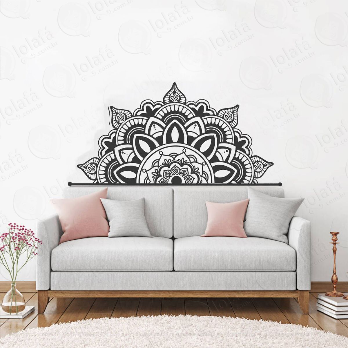 mandala para fortalecer a fé adesivo de parede decorativo para casa, quarto, sala e vidro - mod:470