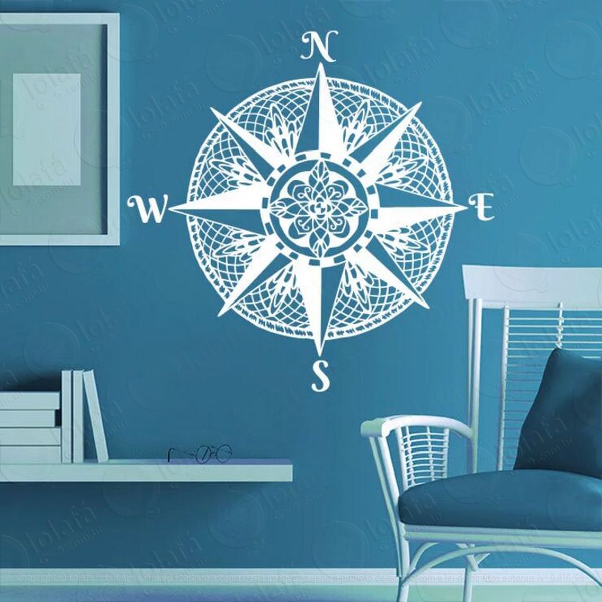 mandala para encontrar uma direção adesivo de parede decorativo para casa, quarto, sala e vidro - mod:472