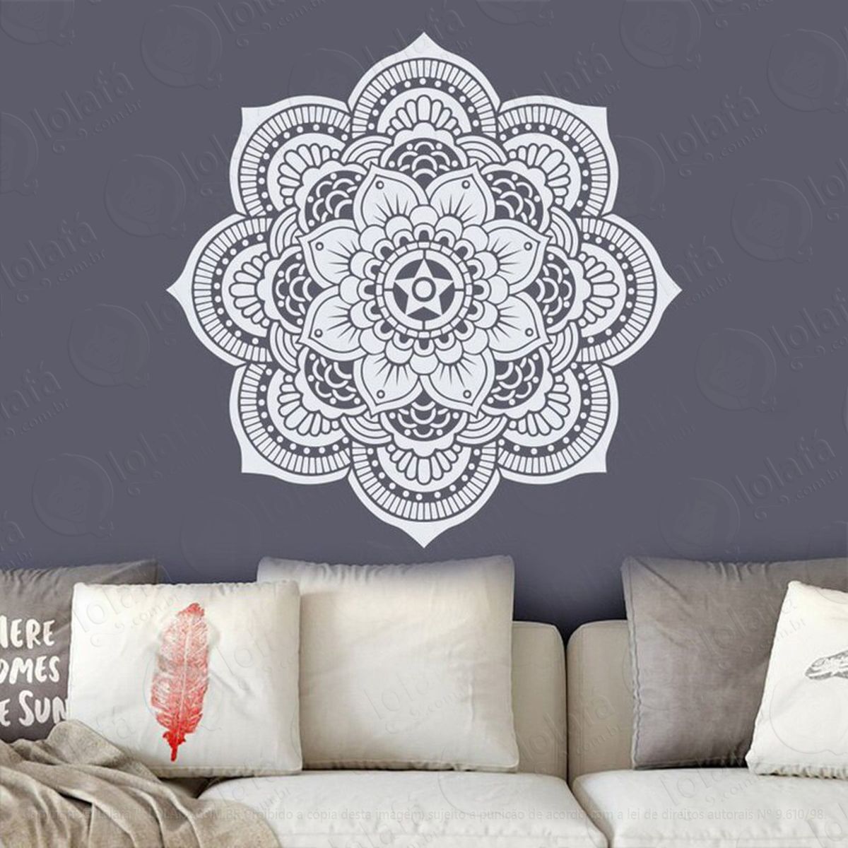 mandala para cultivar amor ao próximo adesivo de parede decorativo para casa, quarto, sala e vidro - mod:477