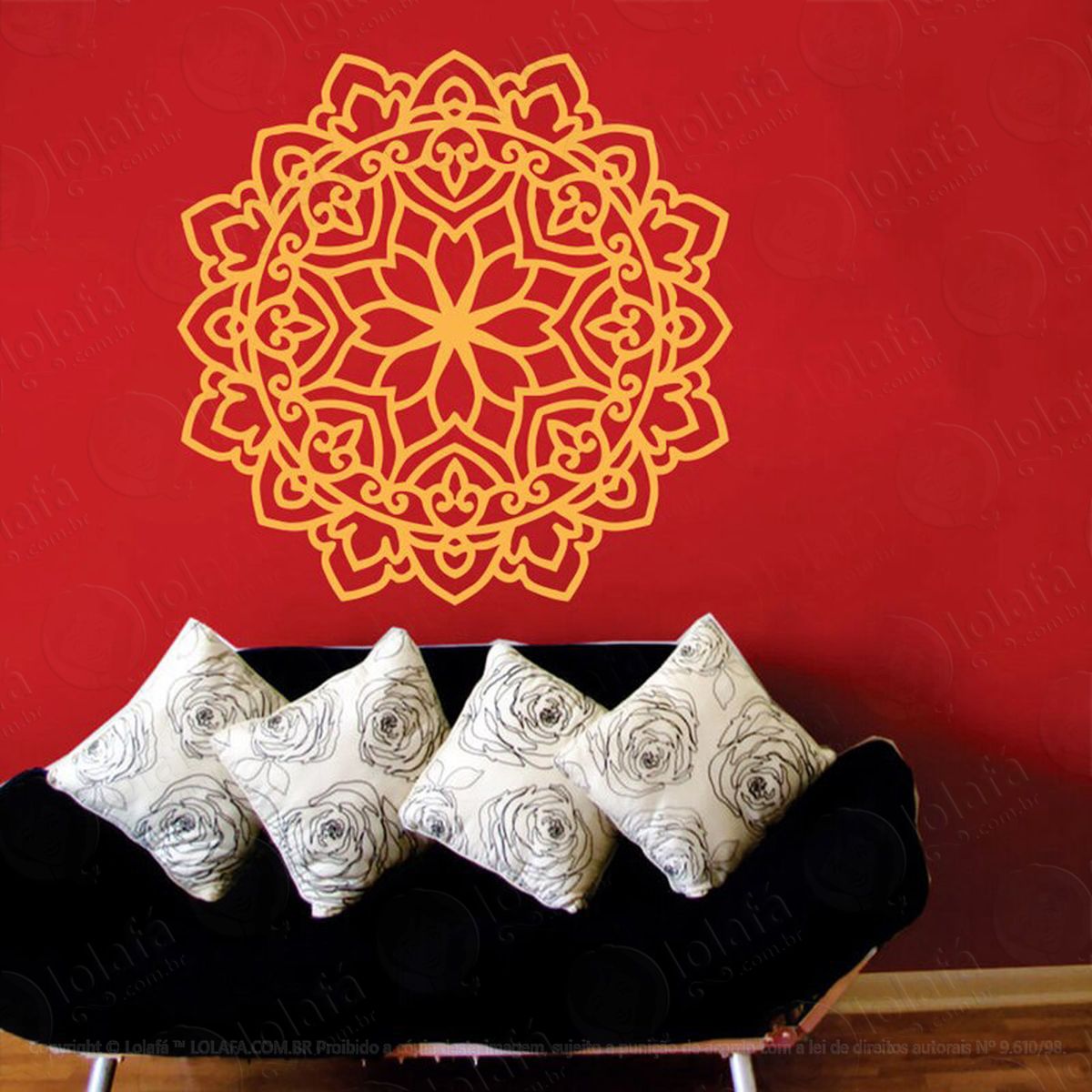 mandala da integridade adesivo de parede decorativo para casa, quarto, sala e vidro - mod:479