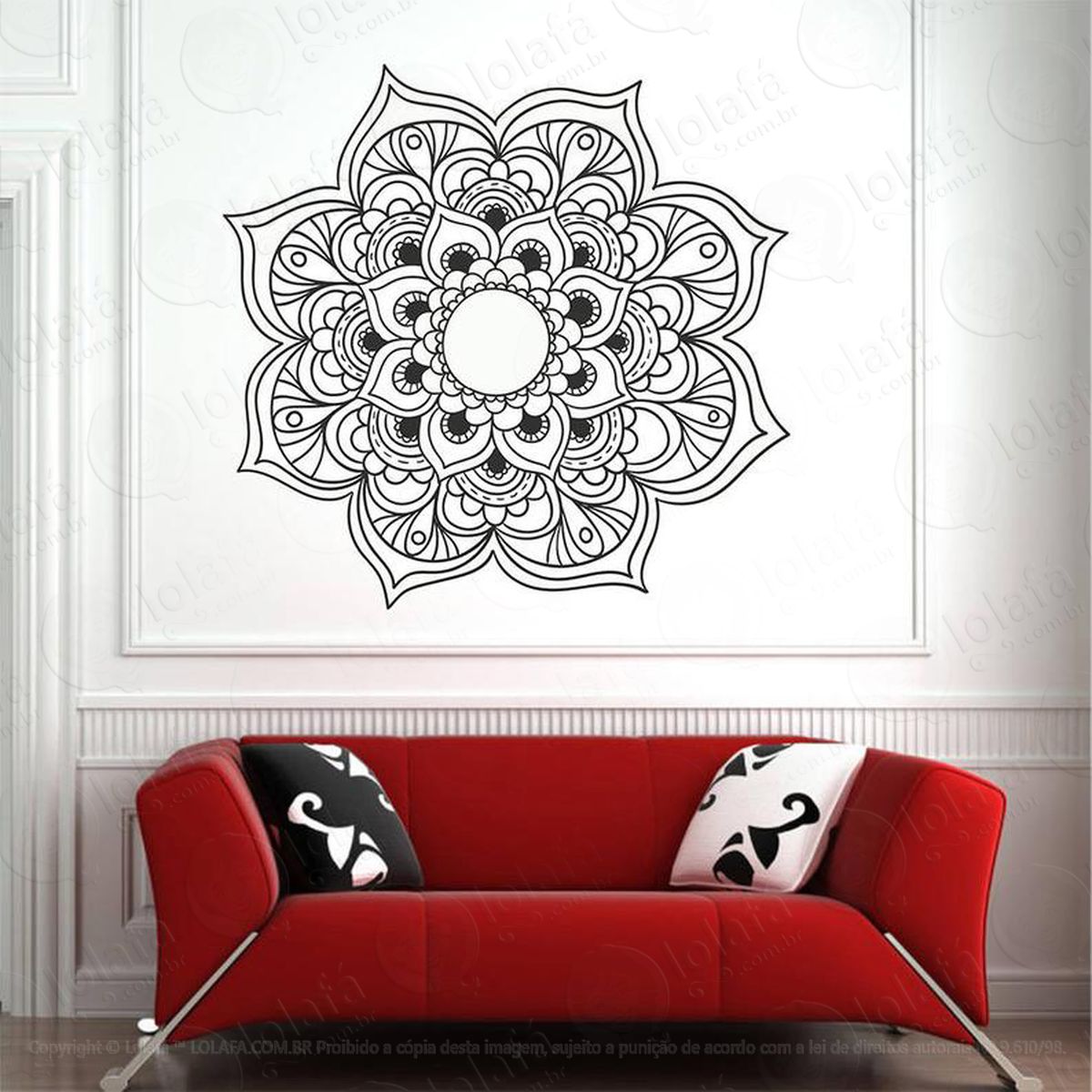 mandala para semear o otimismo adesivo de parede decorativo para casa, quarto, sala e vidro - mod:484