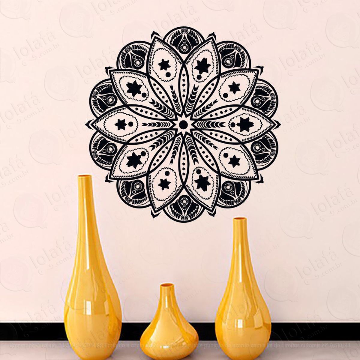 mandala para fé em si mesmo adesivo de parede decorativo para casa, quarto, sala e vidro - mod:485