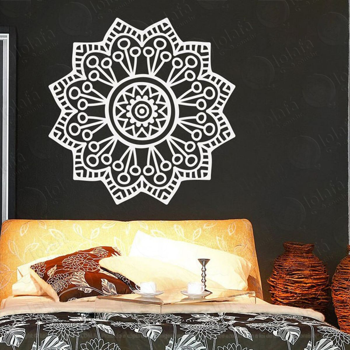 mandala para atrair o amor verdadeiro adesivo de parede decorativo para casa, quarto, sala e vidro - mod:486