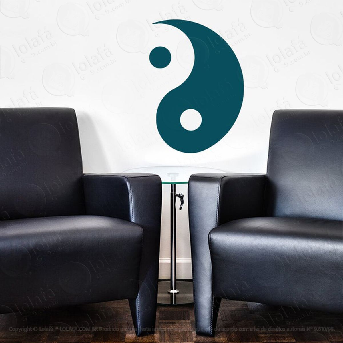 mandala yin yang para equilibrar as energias adesivo de parede decorativo para casa, quarto, sala e vidro - mod:489