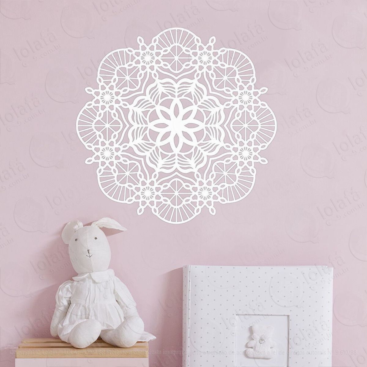 mandala para atrair alegria adesivo de parede decorativo para casa, quarto, sala e vidro - mod:491