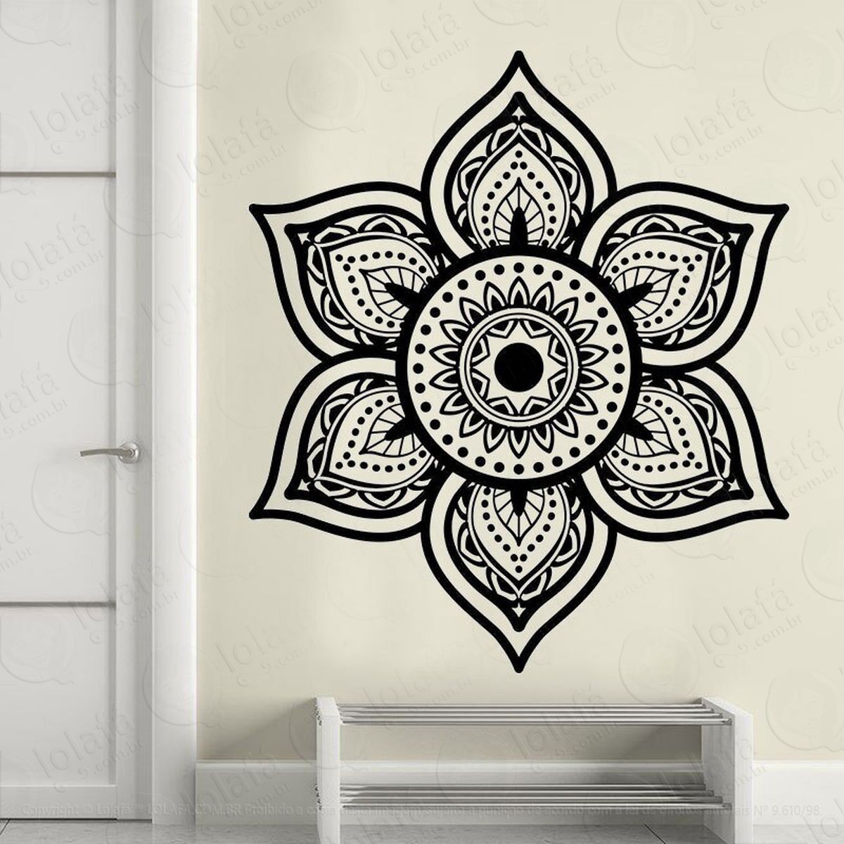 mandala do otimismo adesivo de parede decorativo para casa, quarto, sala e vidro - mod:495