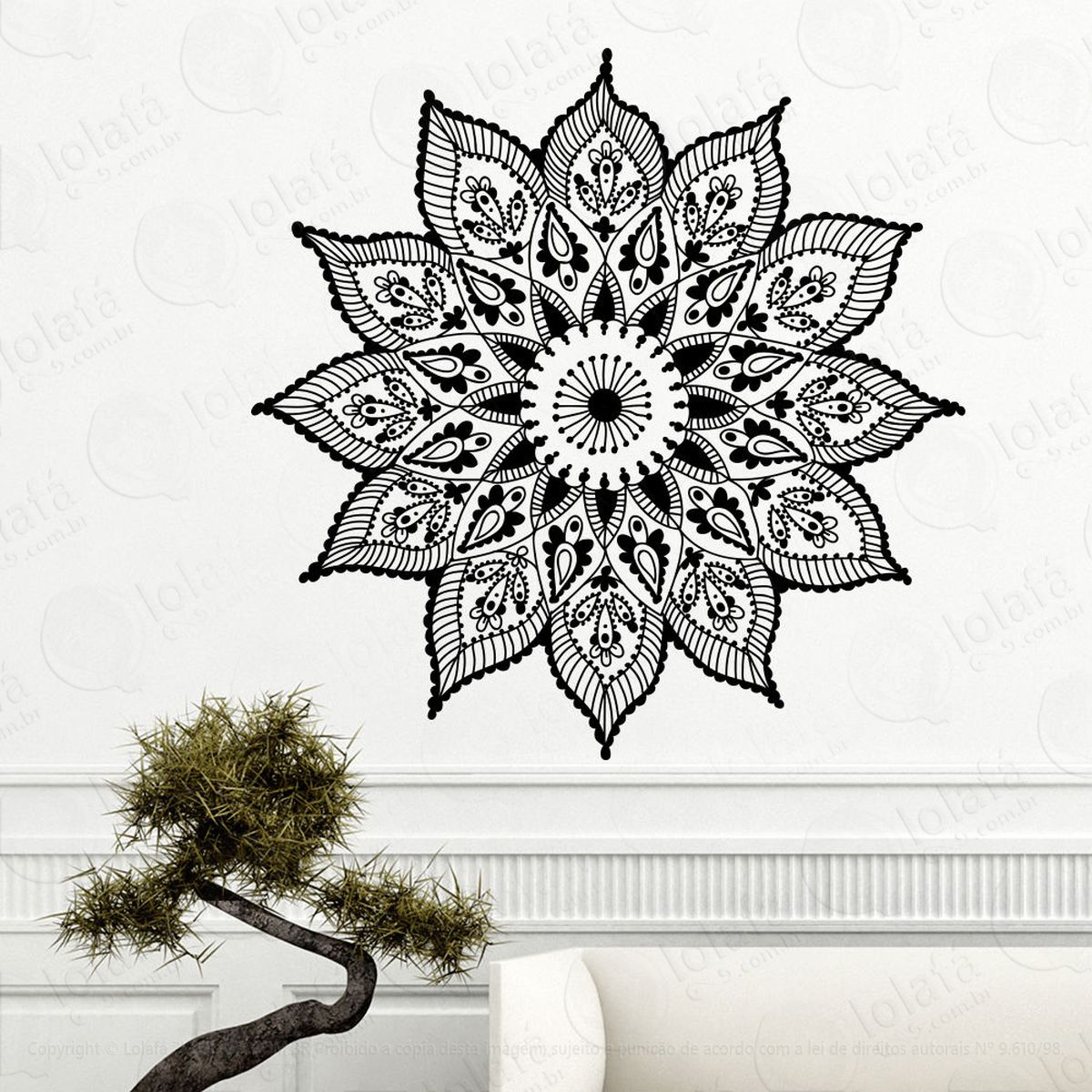 mandala para encontrar uma direção adesivo de parede decorativo para casa, quarto, sala e vidro - mod:496