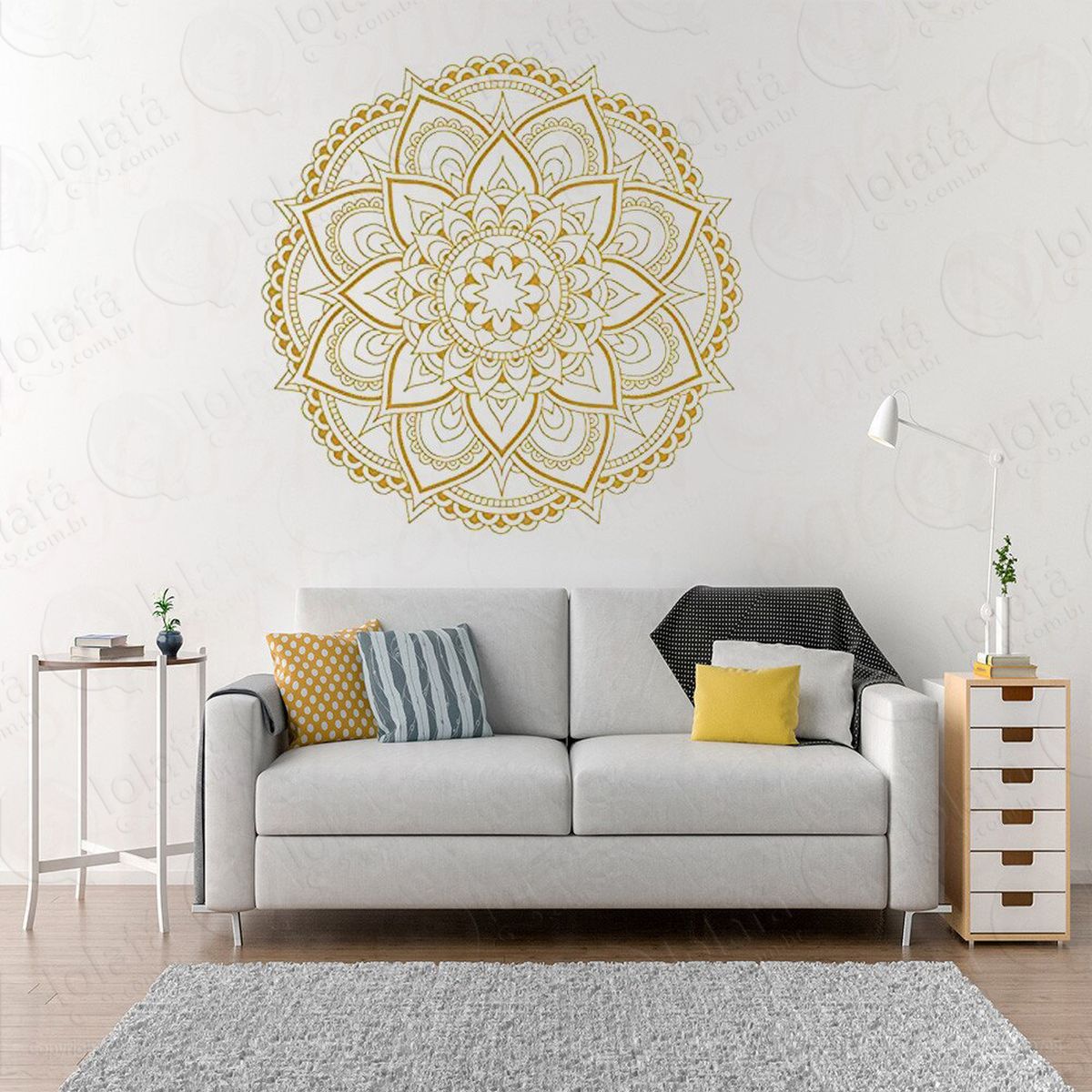 mandala do agradecimento adesivo de parede decorativo para casa, quarto, sala e vidro - mod:505