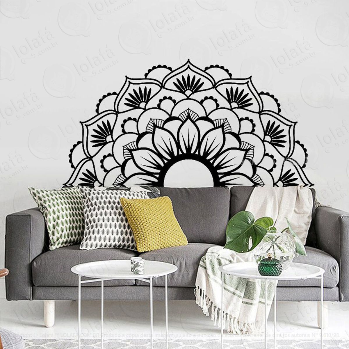 mandala para atrair coisas boas adesivo de parede decorativo para casa, quarto, sala e vidro - mod:506