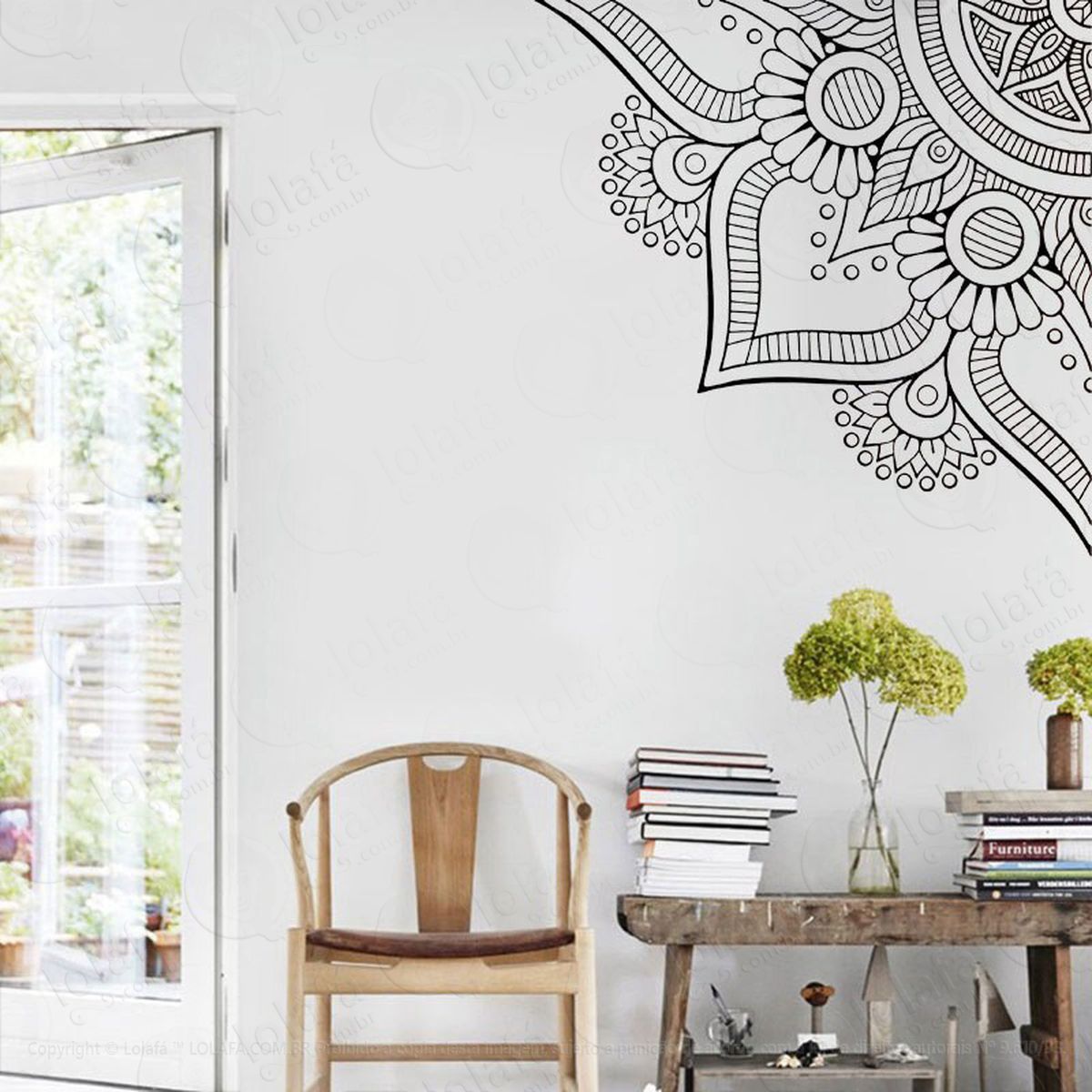 mandala para cultivar a prosperidade adesivo de parede decorativo para casa, quarto, sala e vidro - mod:508