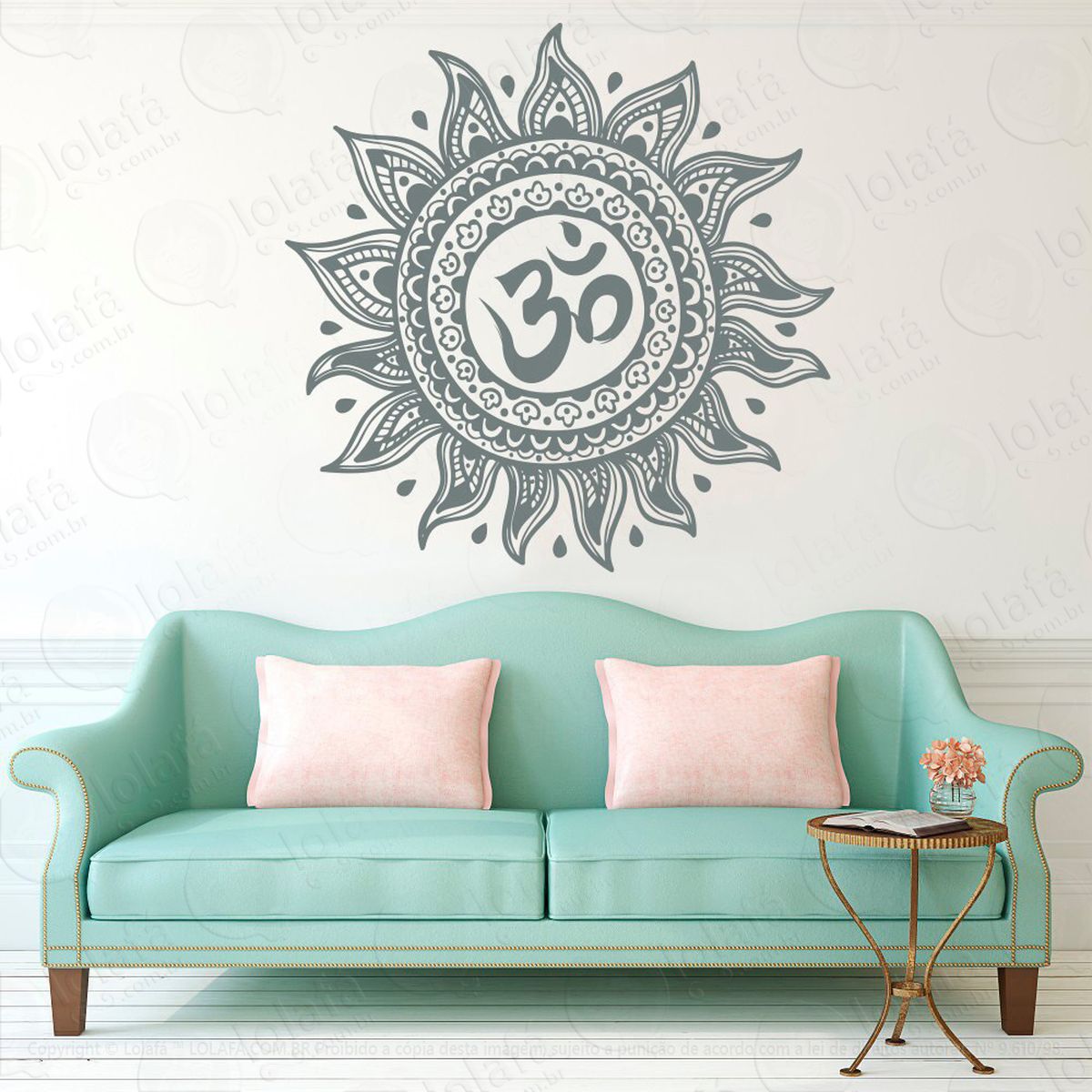mandala para equilibrar as energias espirituais adesivo de parede decorativo para casa, quarto, sala e vidro - mod:509