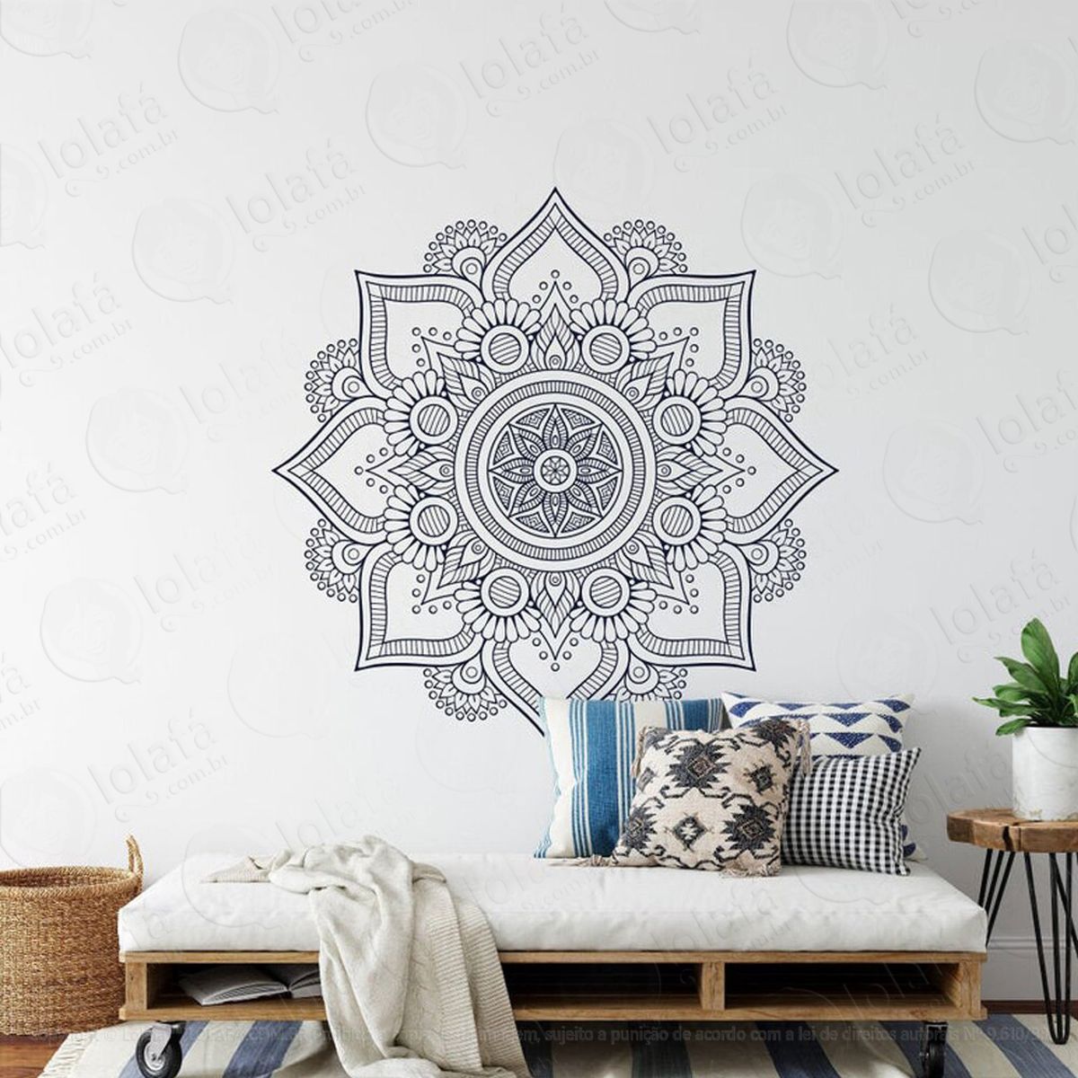 mandala para cultivar a prosperidade adesivo de parede decorativo para casa, quarto, sala e vidro - mod:519