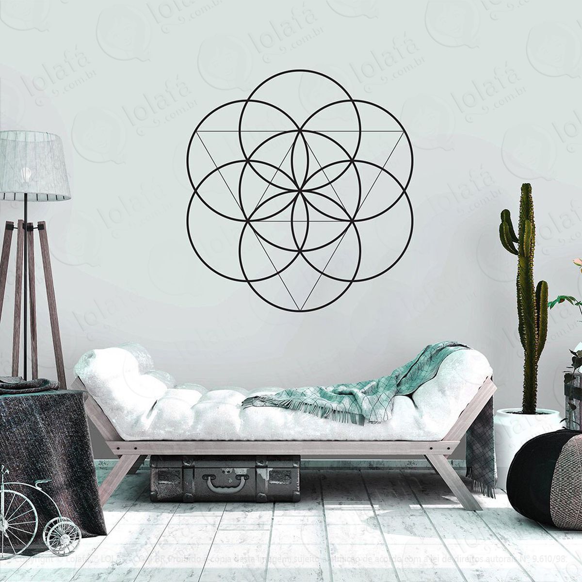 mandala seja foco adesivo de parede decorativo para casa, quarto, sala e vidro - mod:526