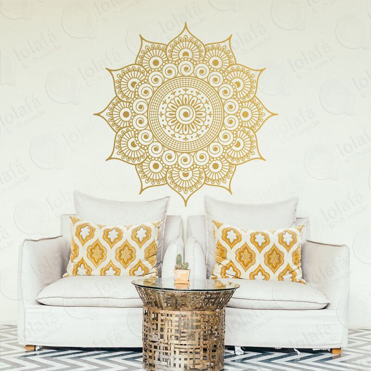 mandala para atrair energias positivas adesivo de parede decorativo para casa, quarto, sala e vidro - mod:531