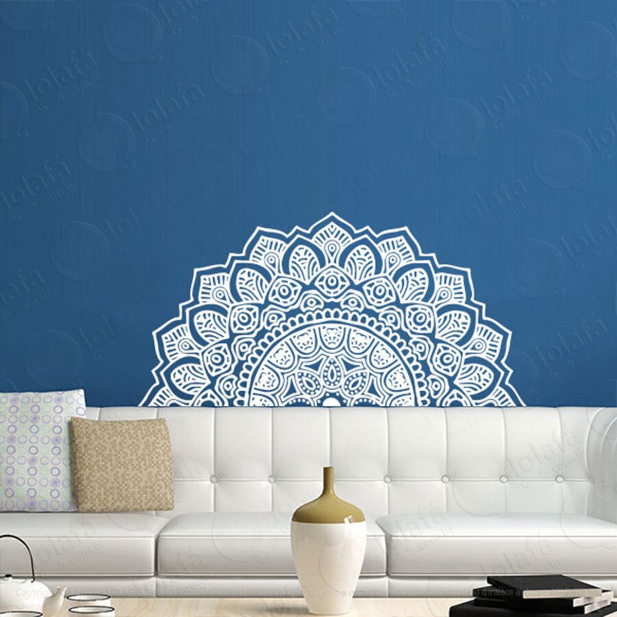 mandala do autocontrole adesivo de parede decorativo para casa, quarto, sala e vidro - mod:532