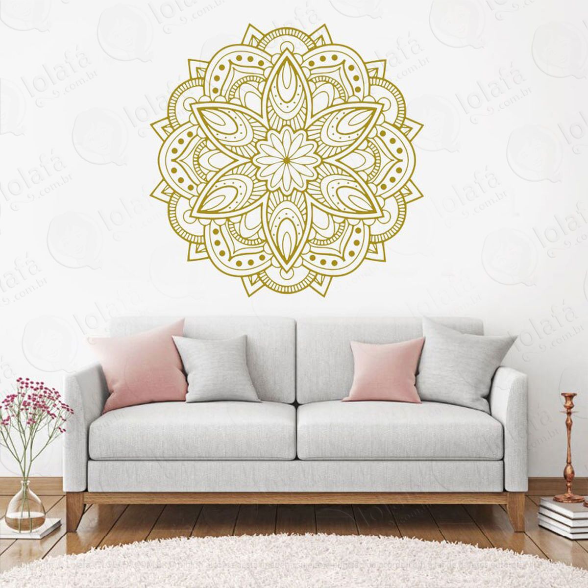 mandala para atrair riqueza adesivo de parede decorativo para casa, quarto, sala e vidro - mod:535