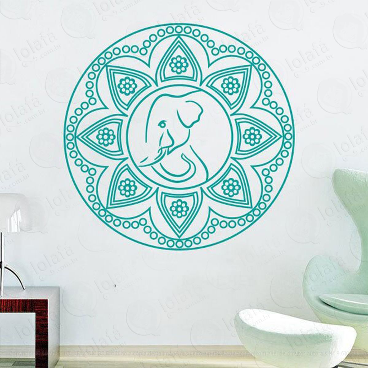 mandala para cultivar a riqueza e prosperidade adesivo de parede decorativo para casa, quarto, sala e vidro - mod:543