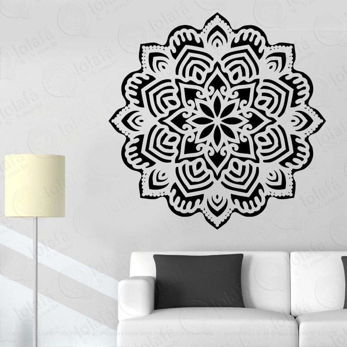 mandala para manter a fé adesivo de parede decorativo para casa, quarto, sala e vidro - mod:545