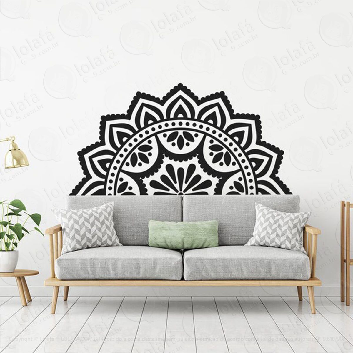 mandala da esperança adesivo de parede decorativo para casa, quarto, sala e vidro - mod:546