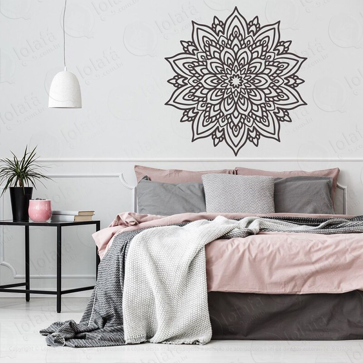 mandala para vibrações positivas adesivo de parede decorativo para casa, quarto, sala e vidro - mod:549