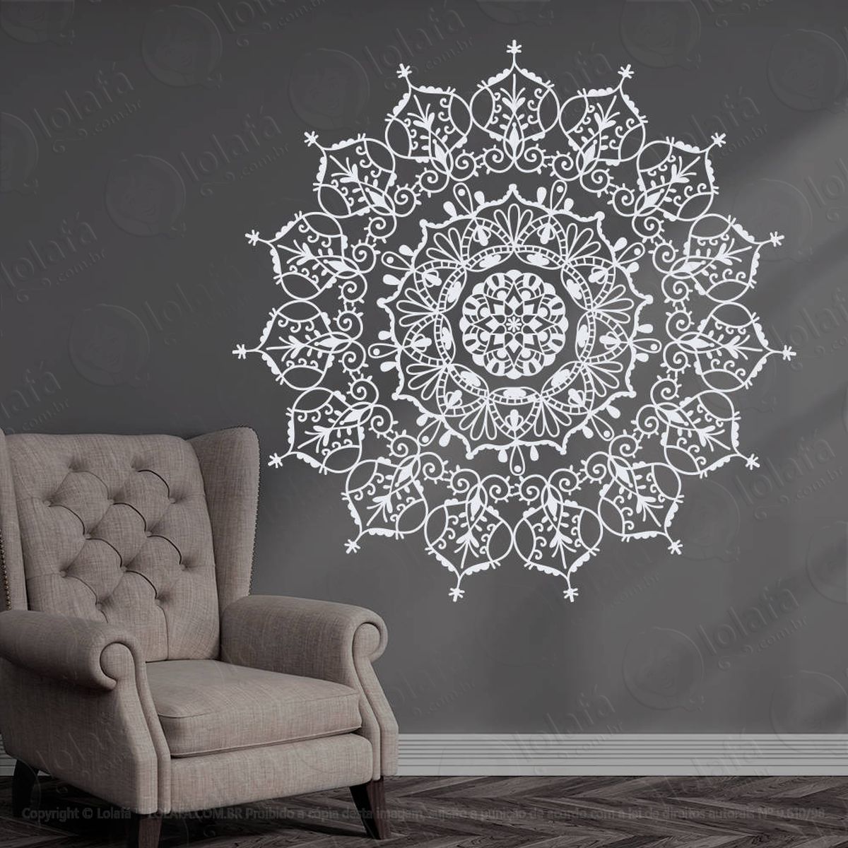 mandala para atrair dinheiro adesivo de parede decorativo para casa, quarto, sala e vidro - mod:550