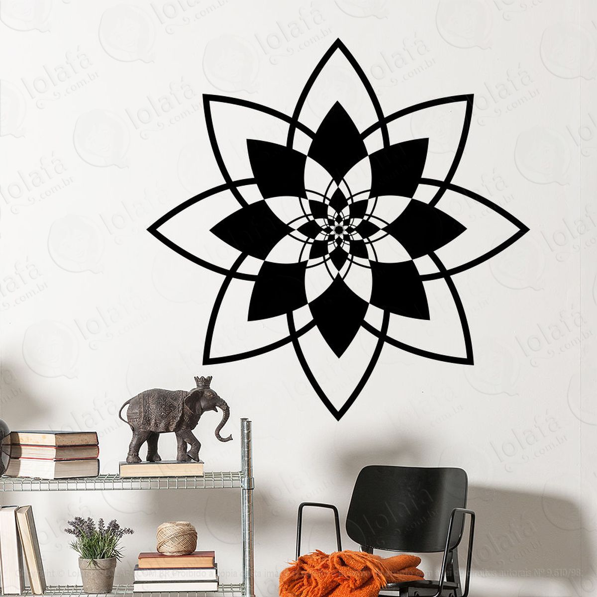 mandala seja força adesivo de parede decorativo para casa, quarto, sala e vidro - mod:551