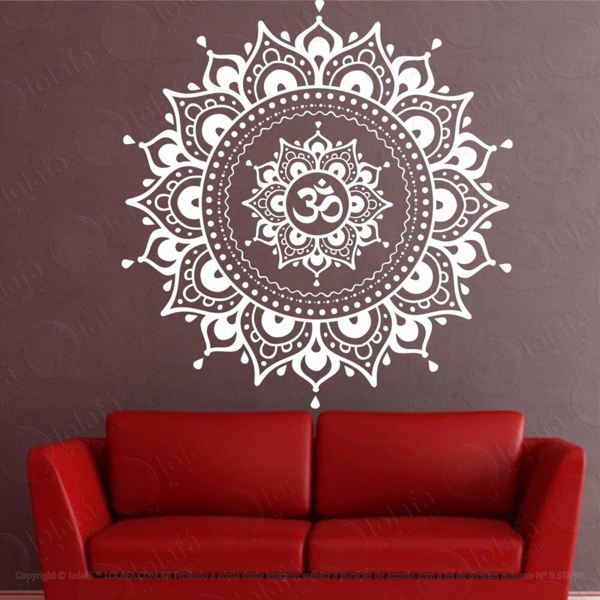 mandala para cultivar o equilíbrio interior adesivo de parede decorativo para casa, quarto, sala e vidro - mod:552